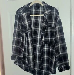 SHEIN Black and White Checkered Women's Jacket